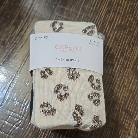 Capelli New York Sweater Tights 2-Pairs 0-6 Months - Picture 1 of 8